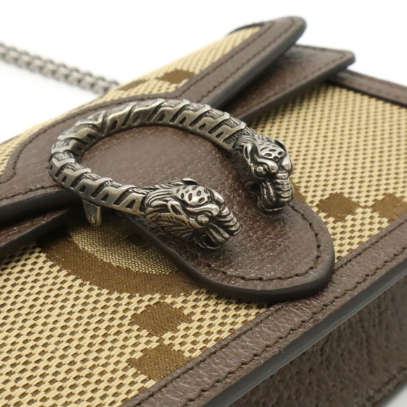 GUCCI Dionysus Jumbo GG Super Chain Shoulder Bag Tiger khaki Green - Picture 8 of 9